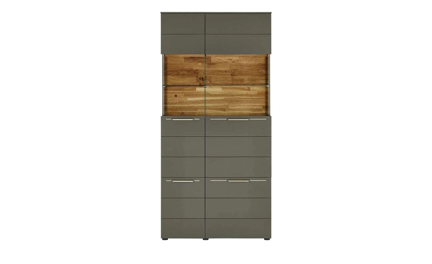 Berger & Rath Vitrine Claro | Londra (Hellgrau) Sichtbare Rückwand: Wildeiche mit Glaseinlegeböden 3 Berger & Rath Vitrine Claro | Londra (Hellgrau) Sichtbare Rückwand: Wildeiche mit Glaseinlegeböden – Bild 3