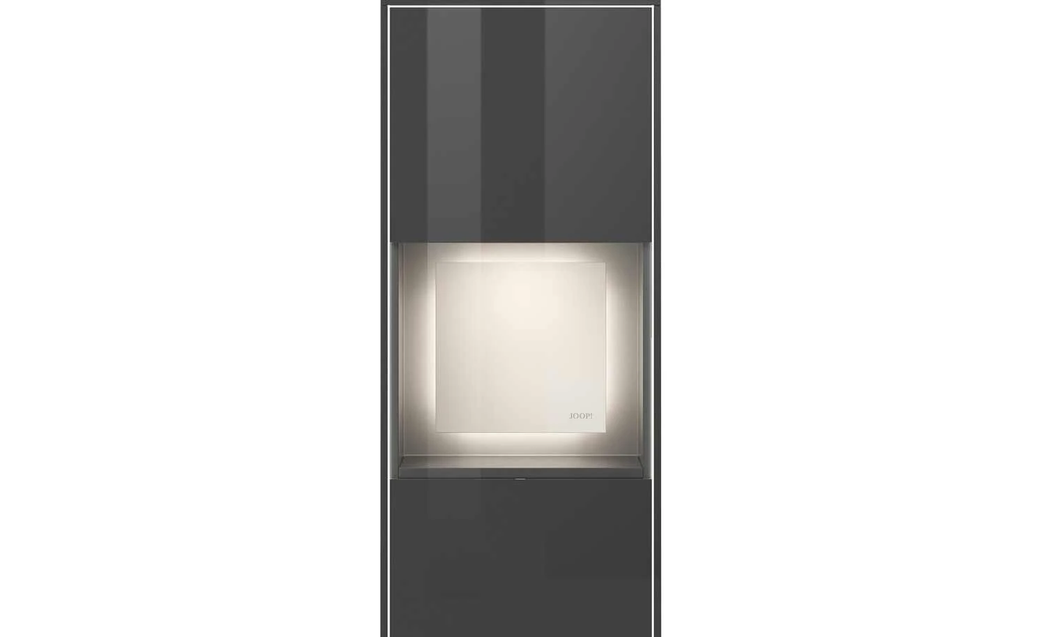 JOOP! Vitrine Gloss Cubic | Schiefer-Grau Ja Edelstahl 2 JOOP! Vitrine Gloss Cubic | Schiefer-Grau Ja Edelstahl – Bild 2