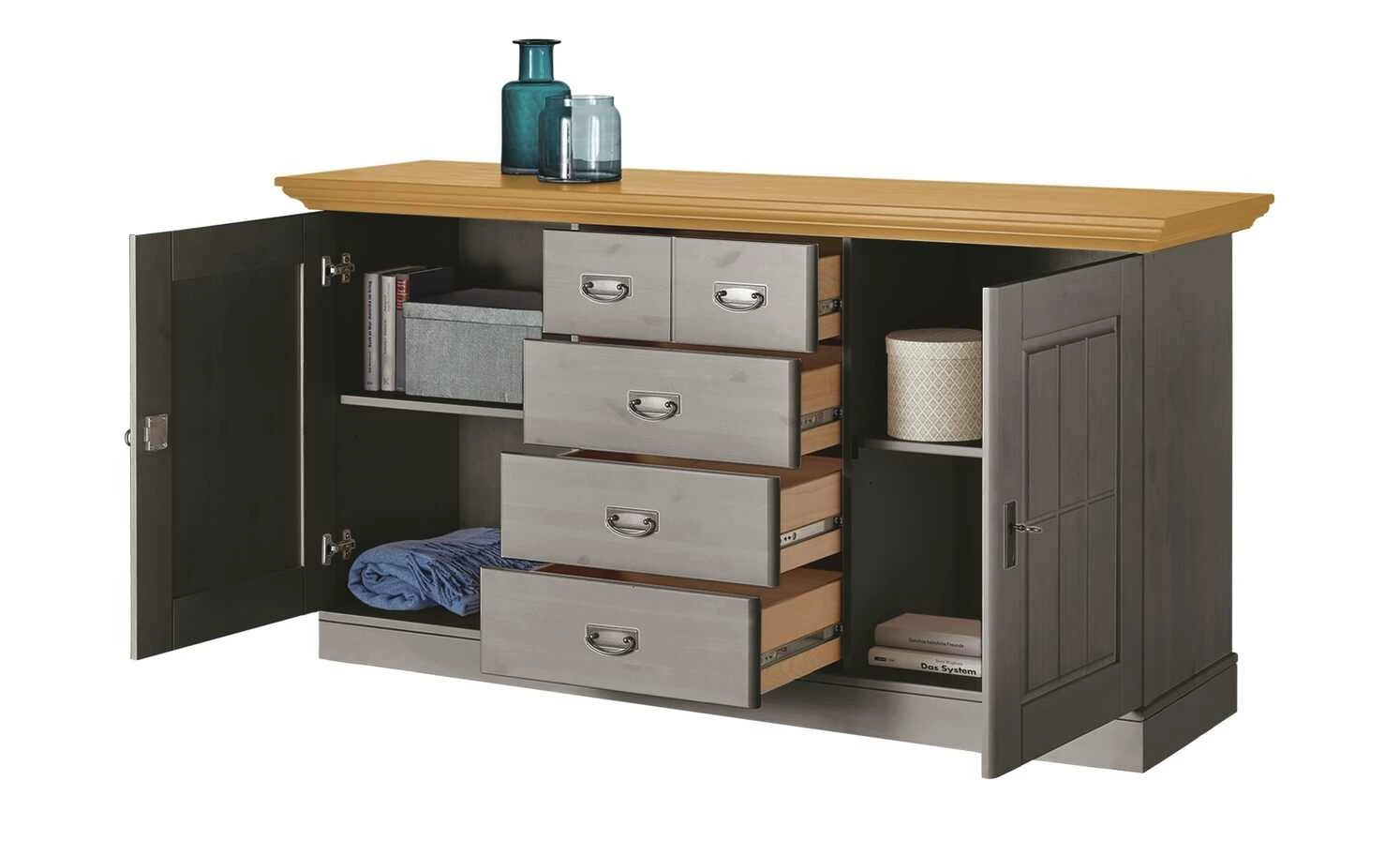 maison bleue Sideboard Florian | Grau / laugenfarben 4 maison bleue Sideboard Florian | Grau / laugenfarben – Bild 4