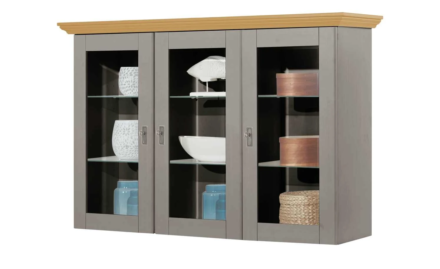 maison bleue Vitrinenaufsatz für Sideboard Florian | Grau / laugenfarben 4 maison bleue Vitrinenaufsatz für Sideboard Florian | Grau / laugenfarben – Bild 4