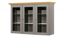 maison bleue Vitrinenaufsatz für Sideboard Florian | Grau / laugenfarben