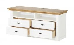 maison bleue TV-Element Petit Chalet | 119|cm Weiß / Asteiche -Komm Store 13232331 10 202206231234