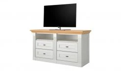 maison bleue TV-Element Petit Chalet | 119|cm Weiß / Asteiche -Komm Store 13232331 11 202206231234