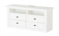 maison bleue TV-Element Petit Chalet | 119|cm Weiß / Weiß