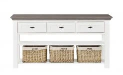 maison bleue Anrichte Petit Chalet | Weiß / Graphit (Grau) mit Flechtkörben -Komm Store 13232357 8 202203291236