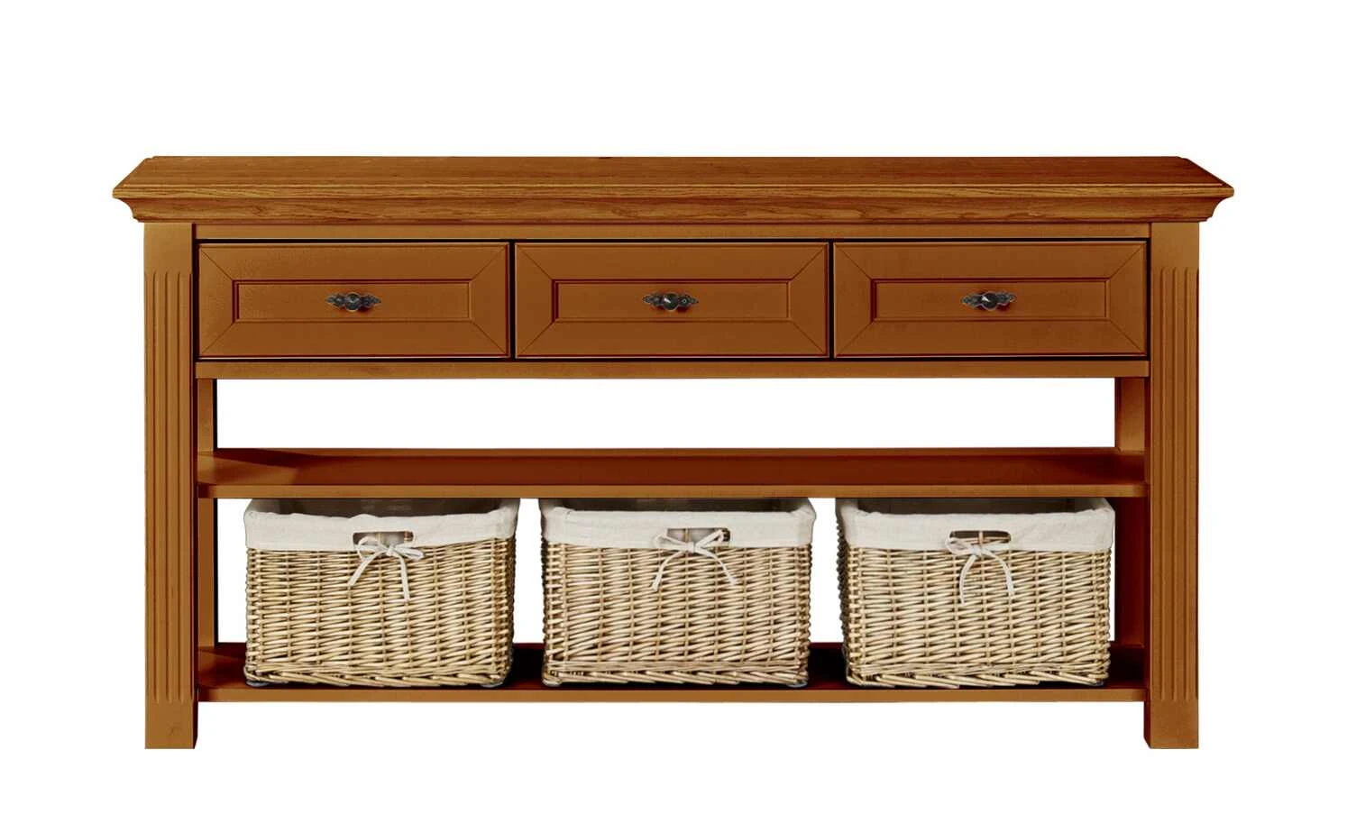 maison bleue Anrichte Petit Chalet | Cognac antik / Cognac antik mit Flechtkörben 2 maison bleue Anrichte Petit Chalet | Cognac antik / Cognac antik mit Flechtkörben – Bild 2