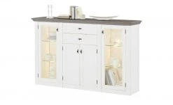 maison bleue Highboard Petit Chalet | Weiß / Graphitgrau mit Glastüren -Komm Store 13232367 2 202206232232