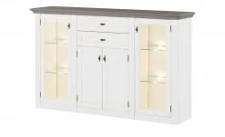 maison bleue Highboard Petit Chalet | Weiß / Graphitgrau mit Glastüren -Komm Store 13232367 3 202206232232