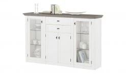 maison bleue Highboard Petit Chalet | Weiß / Graphitgrau mit Glastüren -Komm Store 13232367 5 202206232232