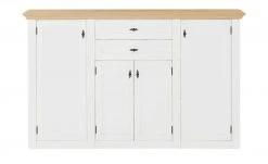 maison bleue Highboard Petit Chalet | Weiß / Asteiche mit Holztüren -Komm Store 13232371 8 202206231234