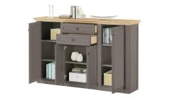 maison bleue Highboard Petit Chalet | Graphitgrau / Asteiche mit Holztüren -Komm Store 13232372 7 202206232232