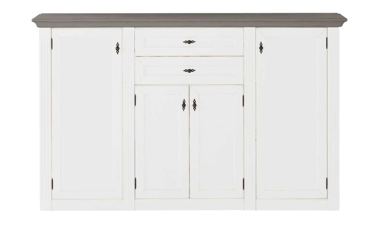 maison bleue Highboard Petit Chalet | Weiß / Graphitgrau mit Holztüren 8 maison bleue Highboard Petit Chalet | Weiß / Graphitgrau mit Holztüren – Bild 8