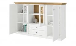 maison bleue Highboard Petit Chalet | Weiß / Asteiche mit Holzboden -Komm Store 13232374 11 202207082231