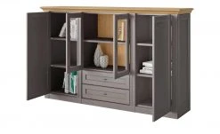 maison bleue Highboard Petit Chalet | Graphitgrau / Asteiche mit Holzboden -Komm Store 13232375 14 202207111247