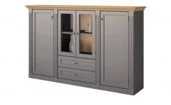 maison bleue Highboard Petit Chalet | Graphitgrau / Asteiche mit Holzboden
