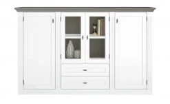 maison bleue Highboard Petit Chalet | Weiß / Graphitgrau mit Holzboden -Komm Store 13232376 2 202207111247