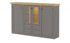 maison bleue Highboard Petit Chalet | Graphitgrau / Asteiche mit Glasboden -Komm Store 13232380 5 202207111247
