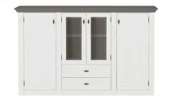 maison bleue Highboard Petit Chalet | Weiß / Graphitgrau mit Glasboden -Komm Store 13232381 17 202207111247