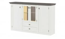 maison bleue Highboard Petit Chalet | Weiß / Graphitgrau mit Glasboden -Komm Store 13232381 2 202207111247