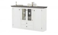 maison bleue Highboard Petit Chalet | Weiß / Graphitgrau mit Glasboden -Komm Store 13232381 5 202207111247
