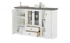 maison bleue Highboard Petit Chalet | Weiß / Graphitgrau mit Glasboden -Komm Store 13232381 6 202207111247