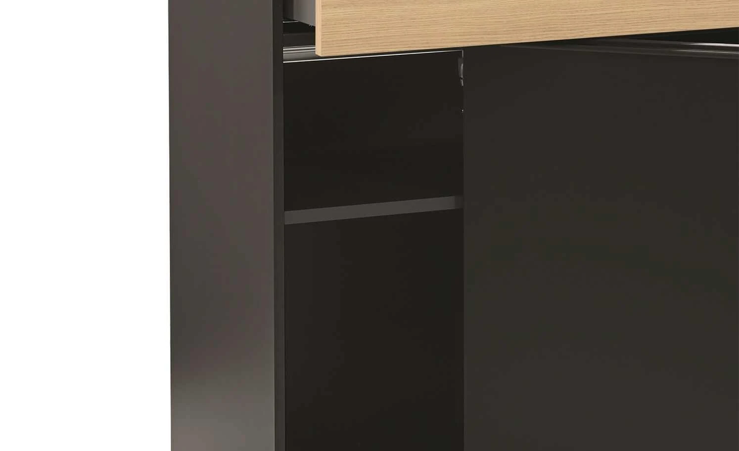 now! by hülsta Sideboard now! touch | Schwarz / Samteiche Natur (Nachbildung) rechts 3 now! by hülsta Sideboard now! touch | Schwarz / Samteiche Natur (Nachbildung) rechts – Bild 3