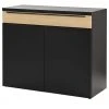 now! by hülsta Sideboard now! touch | Schwarz / Samteiche Natur (Nachbildung) links