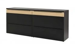now! by hülsta Sideboard now! touch | Schwarz / Samteiche Natur (Nachbildung) 211|cm