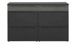 now! by hülsta Sideboard now! touch | Schwarz / Samteiche Grau (Nachbildung) 141|cm -Komm Store 13232785 2 202203222233