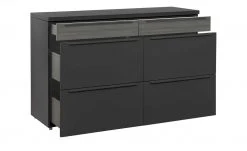 now! by hülsta Sideboard now! touch | Schwarz / Samteiche Grau (Nachbildung) 141|cm -Komm Store 13232785 4 202203222233