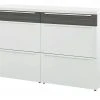 now! by hülsta Sideboard now! touch | Reinweiß / Samteiche Grau (Nachbildung) 141|cm