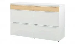 now! by hülsta Sideboard now! touch | Reinweiß / Samteiche Natur (Nachbildung) 141|cm