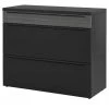 now! by hülsta Sideboard now! touch | Schwarz / Samteiche Grau (Nachbildung) 106|cm