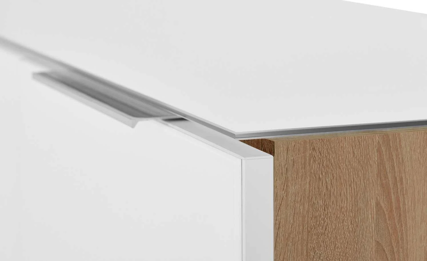 Kommode Vitreo | Eiche Sägerau (Nachbildung) / Weiß 3 Kommode Vitreo | Eiche Sägerau (Nachbildung) / Weiß – Bild 3