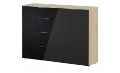 Kommode Vitreo | Eiche Sägerau (Nachbildung) / Anthrazit