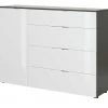 Kommode Vitreo | Anthrazit / Weiß