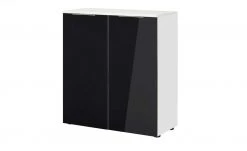 Kommode Vitreo | Weiß / Anthrazit glänzend