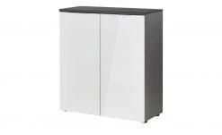 Kommode Vitreo | Anthrazit / Weiß glänzend