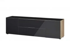 Lowboard Vitreo | Anthrazit / Eiche Sägerau (Nachbildung) 180,4|cm