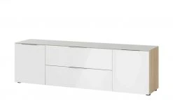 Lowboard Vitreo | Weiß / Eiche Sägerau (Nachbildung) 180,4|cm