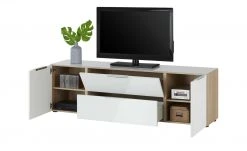 Lowboard Vitreo | Weiß / Eiche Sägerau (Nachbildung) 180,4|cm -Komm Store 13340447 8 201811271610