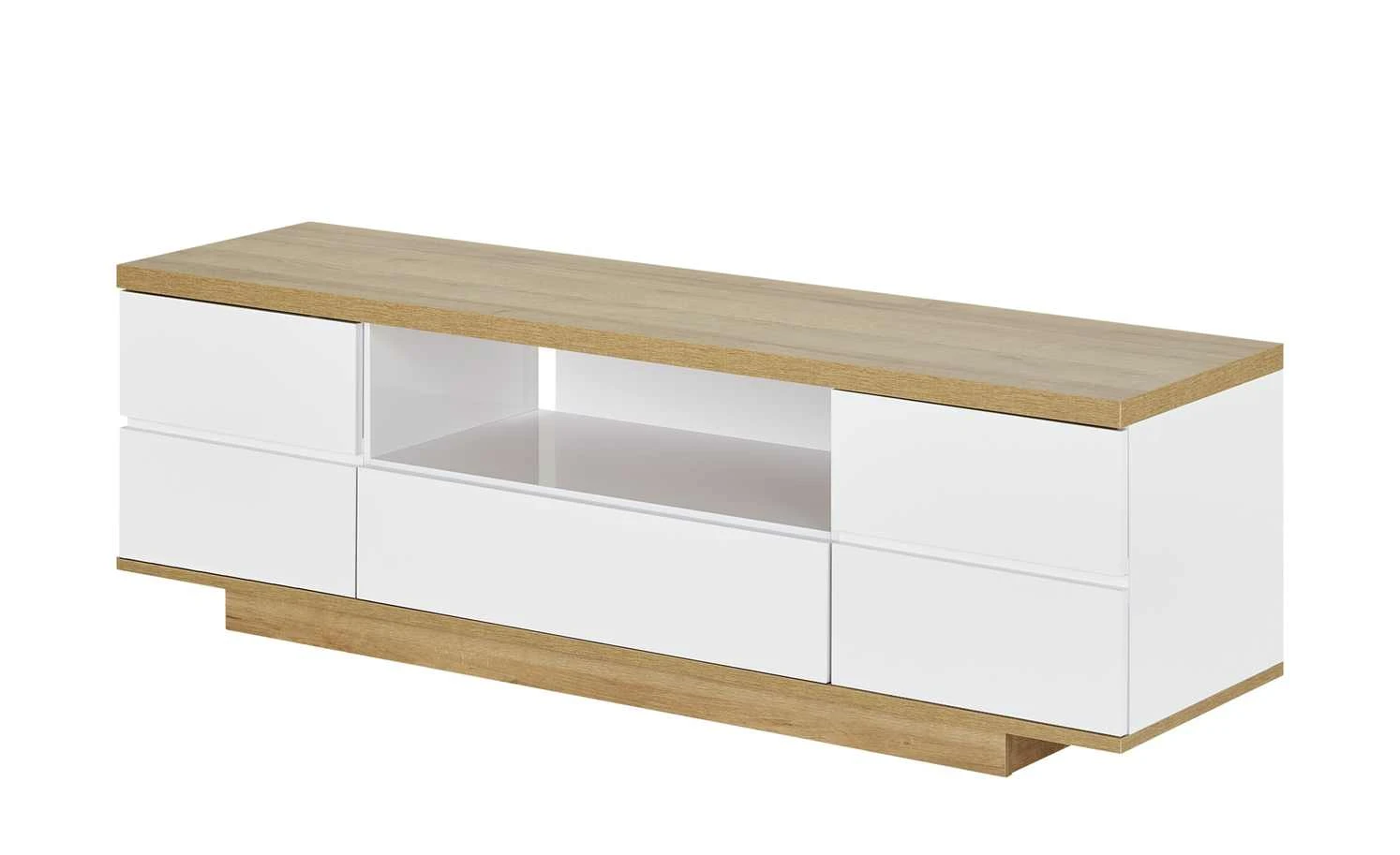 TV-Lowboard Meßbach II | Weiß / Riviera Eiche (Nachbildung) 1 TV-Lowboard Meßbach II | Weiß / Riviera Eiche (Nachbildung)