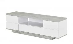 TV-Lowboard Meßbach II | Weiß / Beton (Nachbildung)