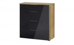 Kommode Vitreo | Eiche Riviera (Nachbildung) / Anthrazit glänzend