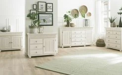 Kommode Bornholm | Kiefer Weiß 3 Schübe / 1 Tür