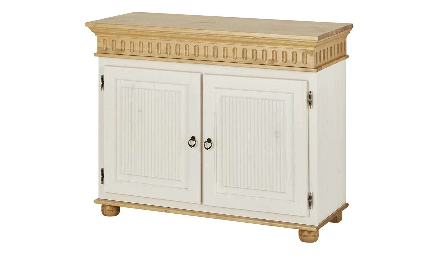 Kommode Bornholm | Kiefer Weiß / Kiefer antikfarben 2 Türen 2 Kommode Bornholm | Kiefer Weiß / Kiefer antikfarben 2 Türen – Bild 2