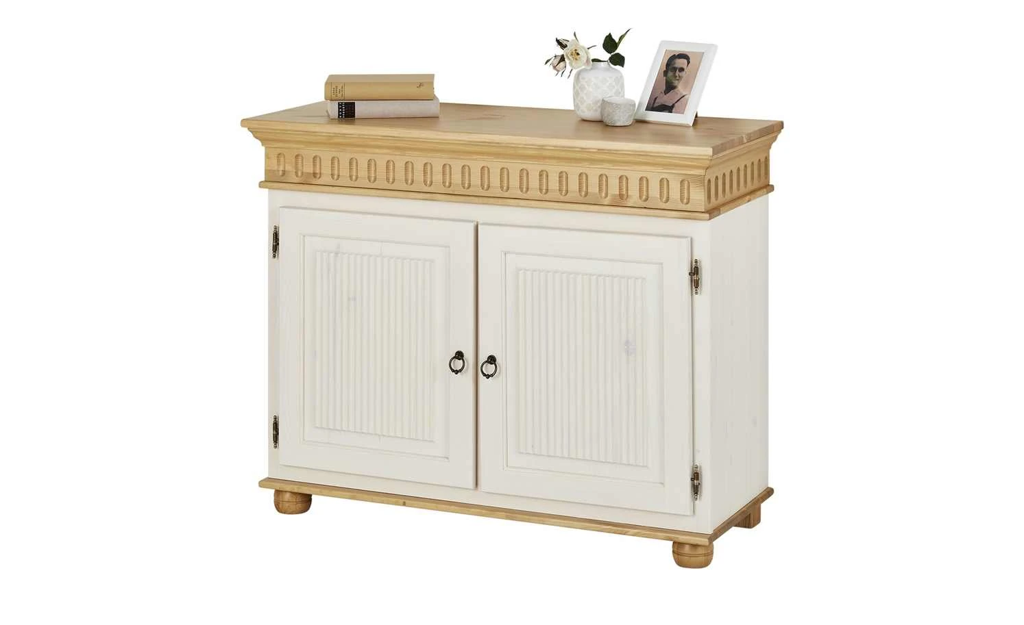 Kommode Bornholm | Kiefer Weiß / Kiefer antikfarben 2 Türen 3 Kommode Bornholm | Kiefer Weiß / Kiefer antikfarben 2 Türen – Bild 3