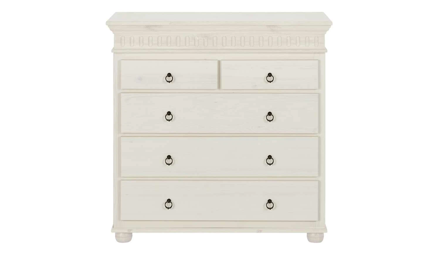 Kommode Bornholm | Kiefer Weiß 5 Schübe 4 Kommode Bornholm | Kiefer Weiß 5 Schübe – Bild 4
