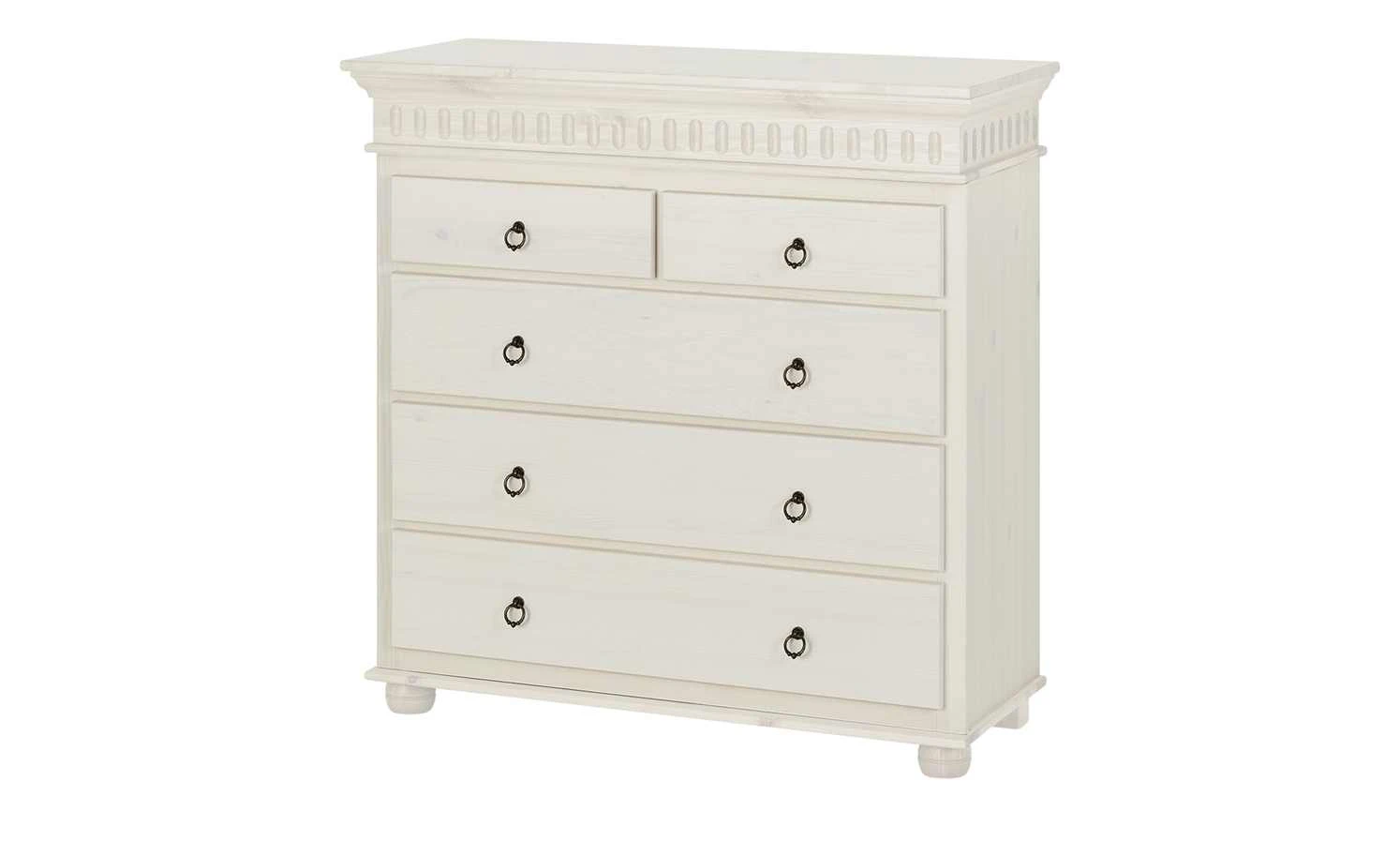 Kommode Bornholm | Kiefer Weiß 5 Schübe 2 Kommode Bornholm | Kiefer Weiß 5 Schübe – Bild 2