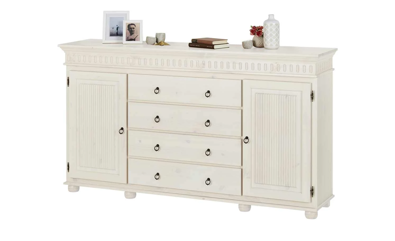 Kommode Bornholm | Kiefer Weiß 2 Türen / 4 Schübe 3 Kommode Bornholm | Kiefer Weiß 2 Türen / 4 Schübe – Bild 3